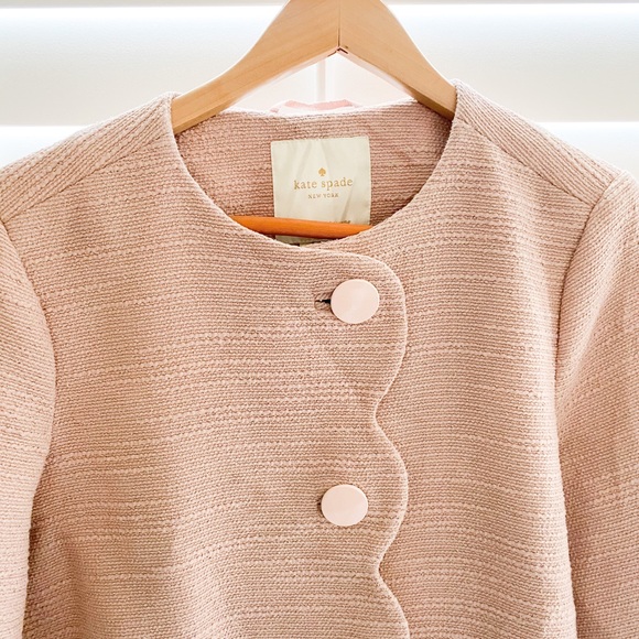 Kate Spade Pink Scallop Tweed Coat - Picture 6 of 6